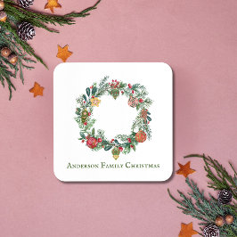 Retro Vintage Weihnachtskreide Familienname Custom Getränkeuntersetzer