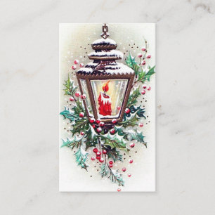 Retro Vintage Weihnachtslampe mit Botschaft Visitenkarte
