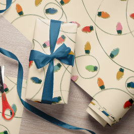 Retro Vintage Weihnachtslichtmuster Geschenkpapier