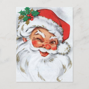 retro vintage Weihnachtsmann Feiertagspostkarte