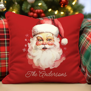 Retro Vintage Weihnachtsmann Roter Weihnachten Kissen