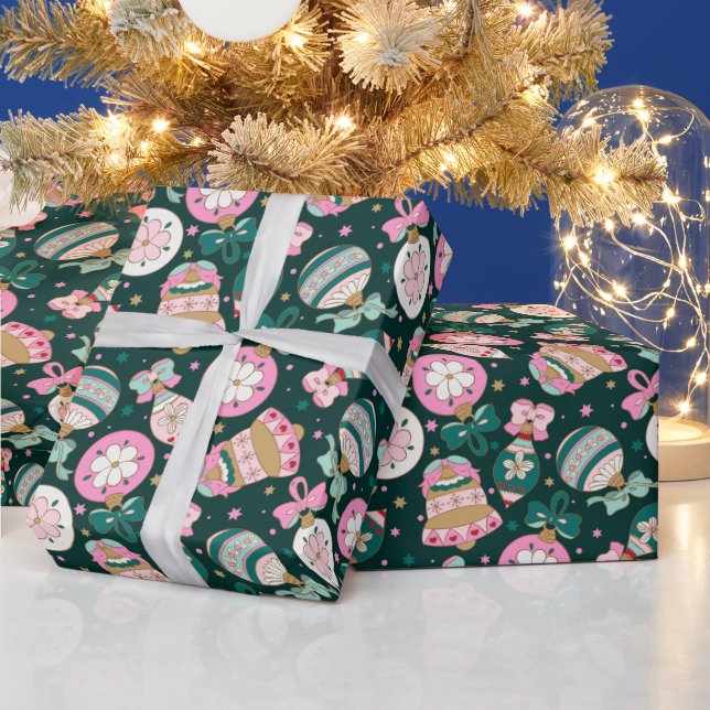 Retro Vintage Weihnachtsschmuck Geschenkpapier (Feiertage)