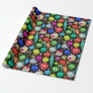 Retro Vintage Weihnachtsschmuck Jumble Geschenkpapier