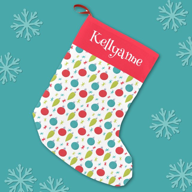 Retro Vintage Weihnachtsschmuck Personalisiert Kleiner Weihnachtsstrumpf (Von Creator hochgeladen)