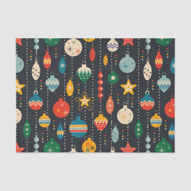 Retro Vintage Weihnachtsschmuck Seidenpapier (Vorderseite)