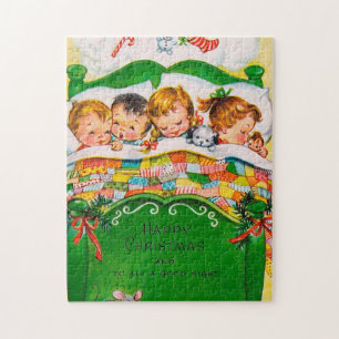 Retro-Vintage-Weihnachtsträume-Festpuzzle