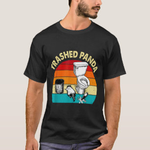 Retro Vintage Zerbrochener Panda Lustiger Betrunke T-Shirt