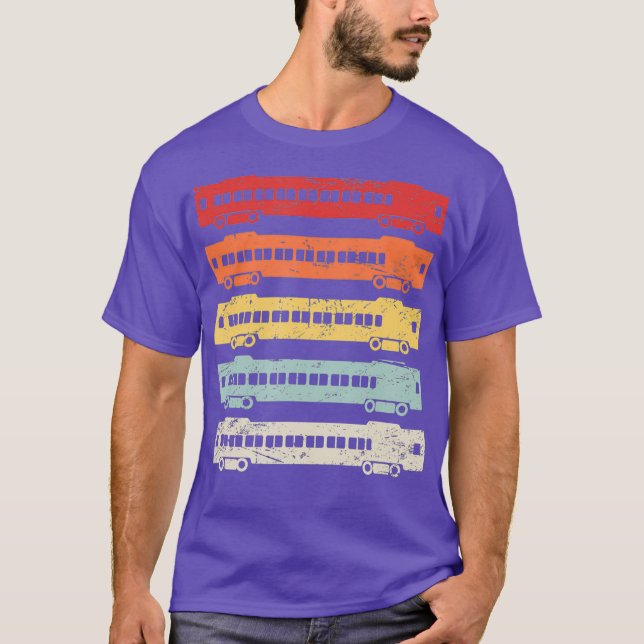 Retro-Vintage Zugmodellbahn T-Shirt (Vorderseite)