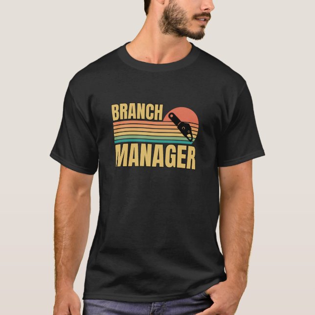Retro Vintage Zweigstellenleiter Holzkutter T-Shirt (Vorderseite)