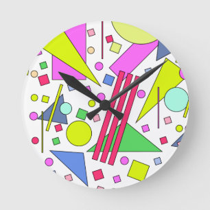 Retro Vintager 80er und 90er-Jahre-Stil Runde Wanduhr
