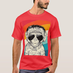Retro Vintager Affe mit Sonnenbrille Wild Life Lov T-Shirt