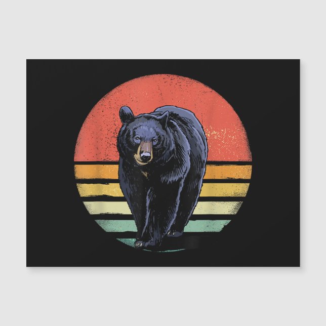 Retro Vintager Bär Magnetkarte (Vorderseite)