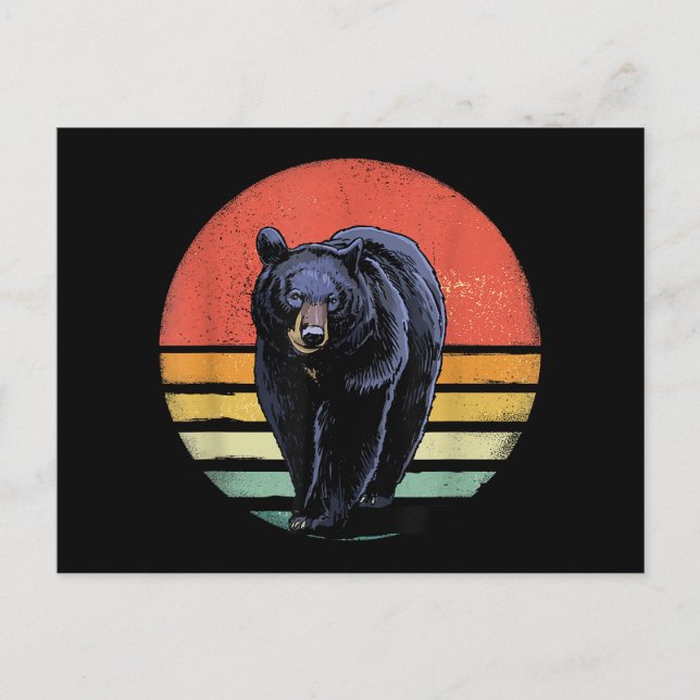 Retro Vintager Bär Postkarte (Vorderseite)