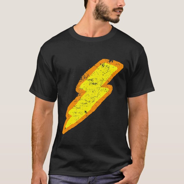 Retro Vintager Blitz-Bolzen-T - Shirt (Vorderseite)