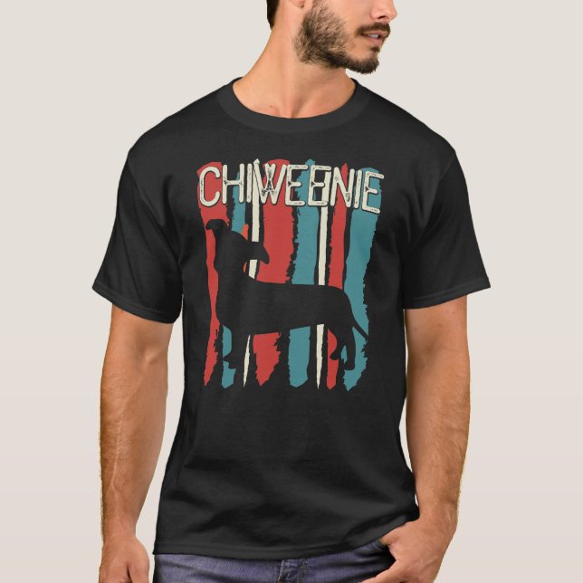 Retro Vintager Chiweenie Hund T-Shirt (Vorderseite)