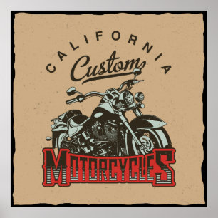 Retro Vintager Chopper Poster