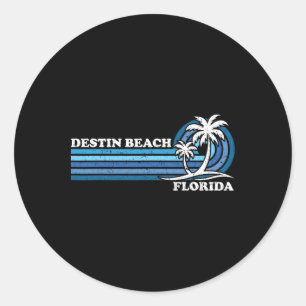 Retro Vintager Familienurlaub Florida Destin Stran Runder Aufkleber