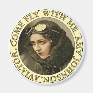 Retro Vintager Frauen-Flieger Magnet