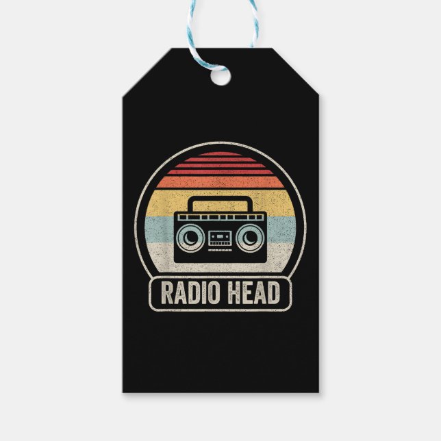 Retro-Vintager Funkkopf Geschenkanhänger (Vorderseite)