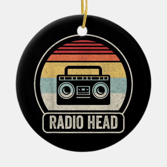 Retro-Vintager Funkkopf Keramik Ornament (Vorne)