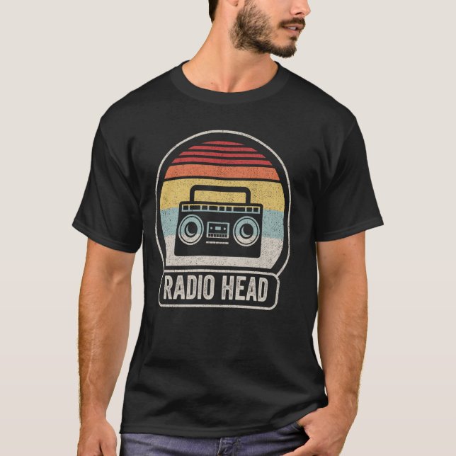 Retro-Vintager Funkkopf T-Shirt (Vorderseite)