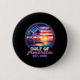 Retro Vintager Golf of US America 2025 American Fl Button