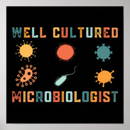 Retro Vintager, gut kultivierter Mikrobiologe Poster