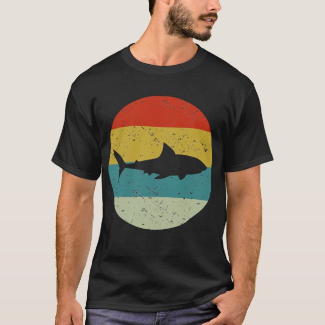 Retro-Vintager Hai T-Shirt (Vorderseite)