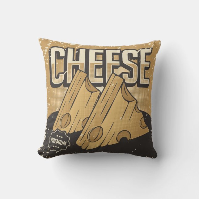 Retro Vintager klassischer Grunge Gelbkäse Kissen (Vorderseite)