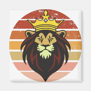 Retro-Vintager König Löwe Magnet
