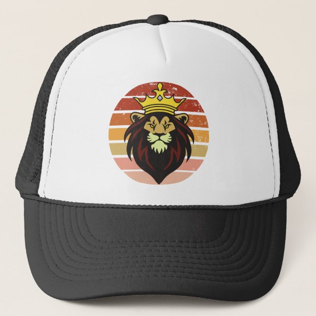 Retro-Vintager König Löwe Truckerkappe (Vorderseite)