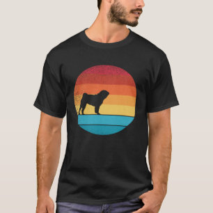 Retro Vintager Mops Hunde und süße Tier 7 T-Shirt