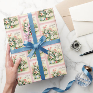 Retro-Vintager Osterhasen Geschenkpapier