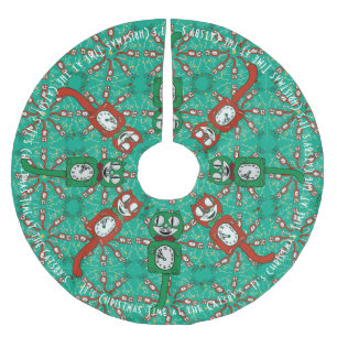 Retro Vintager Personalisierter Weihnachtsbaumrock Polyester Weihnachtsbaumdecke