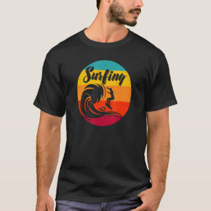 Retro Vintager Santa Cruz Bären Surfen Sommer Stra T-Shirt