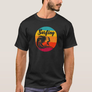 Retro Vintager Santa Cruz Bären Surfen Sommer Stra T-Shirt