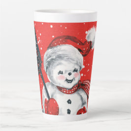 Retro Vintager Schneemann Weihnachtsschneemann Milchtasse