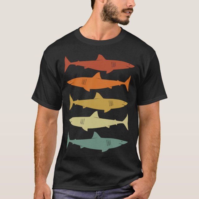 Retro Vintager Walhaie Wassertier T-Shirt (Vorderseite)