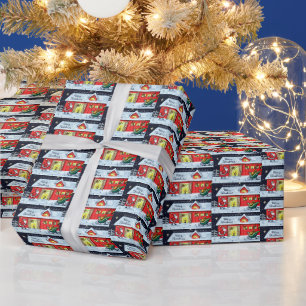 Retro Vintager Weihnachtsfeiertag Geschenkpapier