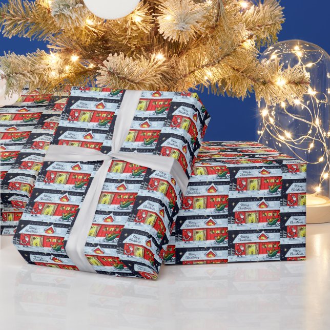 Retro Vintager Weihnachtsfeiertag Geschenkpapier (Feiertage)