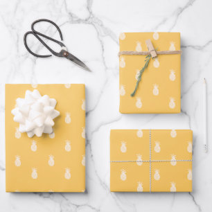 Retro-Vintages Ananas-Muster  Geschenkpapier Set