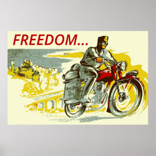 Retro Vintages Art FREIHEITS-Motorrad Poster