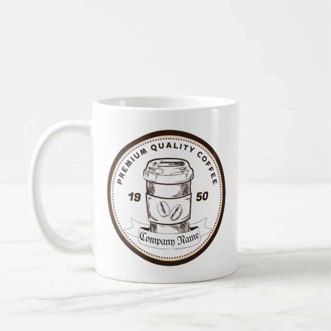 Retro Vintages Café-Diner-Logo Kaffeetasse (Links)