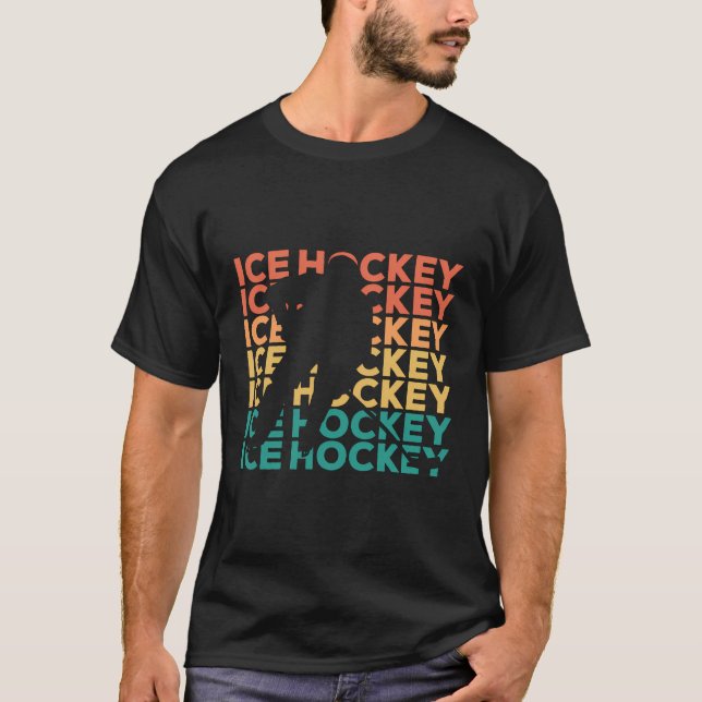 Retro Vintages Eishockeygeschenk für Eishockeyspie T-Shirt (Vorderseite)