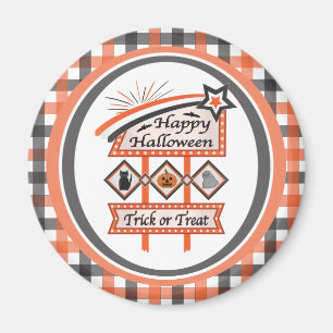 Retro Vintages Halloween-Zeichen - Trick oder Tret Magnet