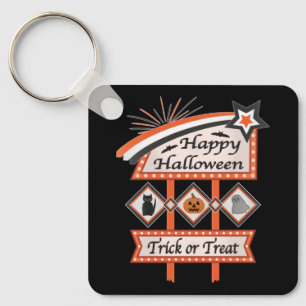 Retro Vintages Halloween-Zeichen - Trick oder Tret Schlüsselanhänger