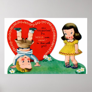 Retro Vintages KindValentineplakat Poster