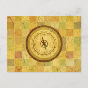 Retro Vintages, mehrfarbiges Kompassdesign Postkarte
