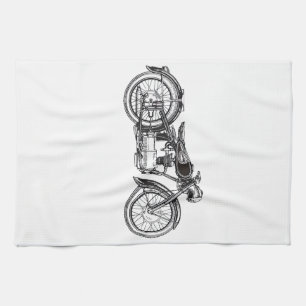 Retro Vintages Motorrad _ I Liebe Mein Motorrad Geschirrtuch