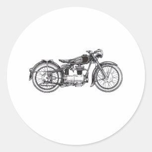 Retro Vintages Motorrad _ I Liebe Mein Motorrad Runder Aufkleber